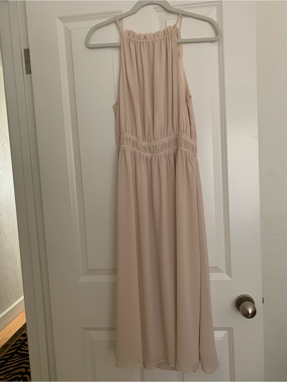 H&M Soft Cream Halter-Style Maxi Dress